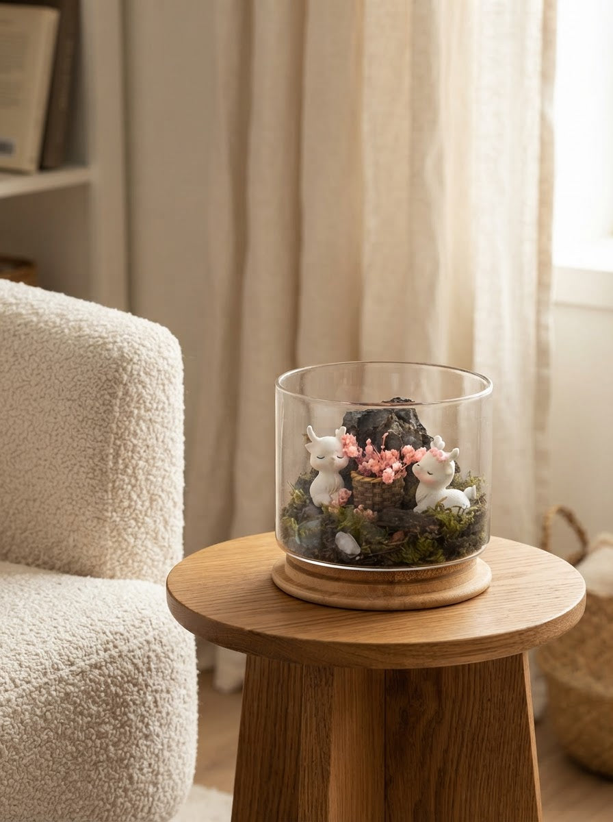 Enchanted Blush Glass Terrarium