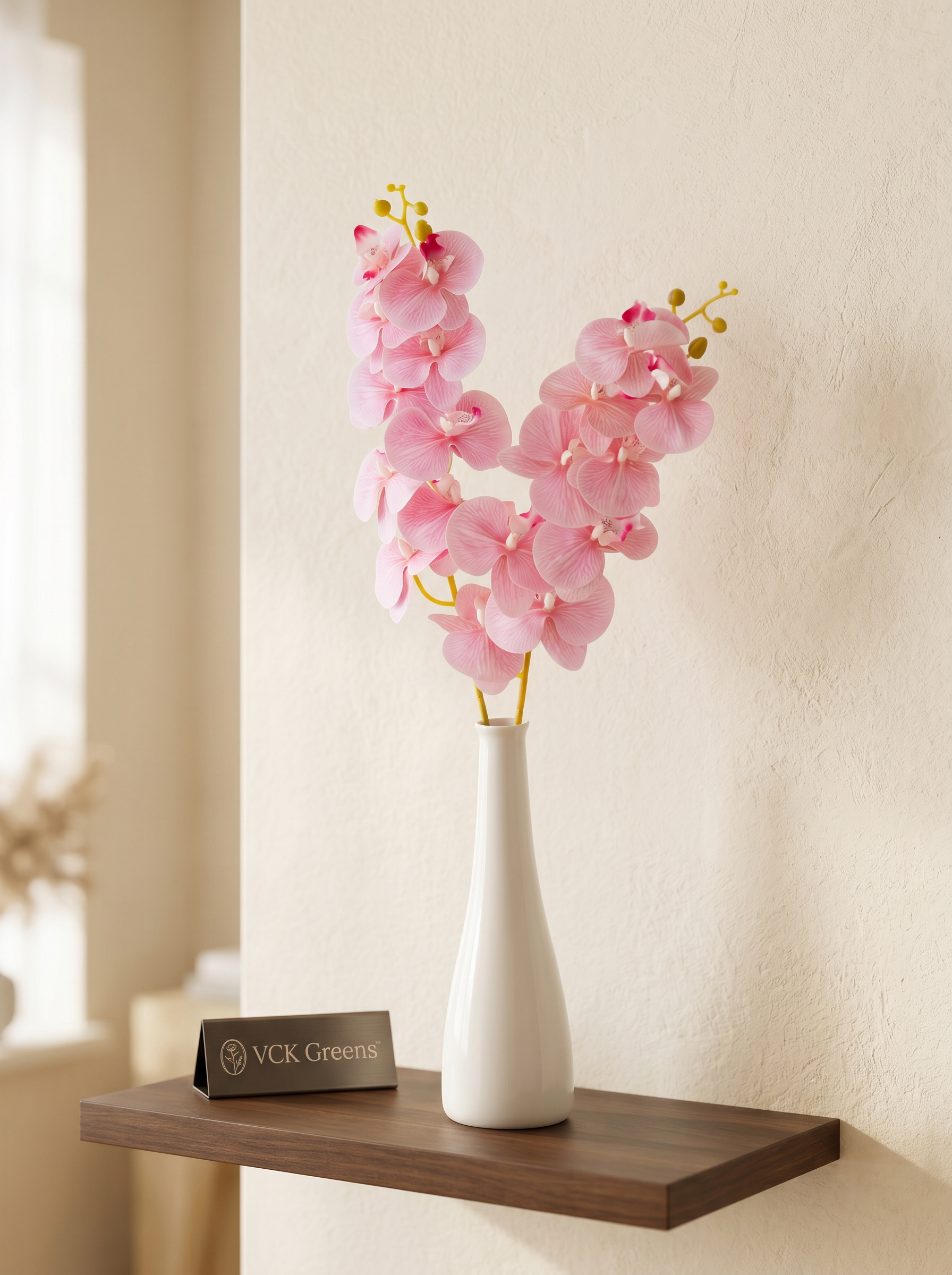 Artificial Pink Phalaenopsis Orchid Stem