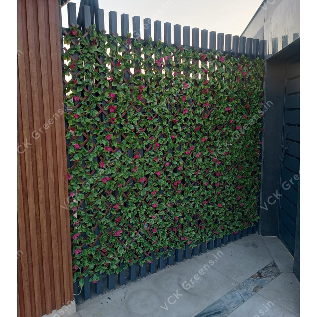 Artificial Bougainvillea Flower Willow Trellis (1mtr X 2mtr, 21sqft)