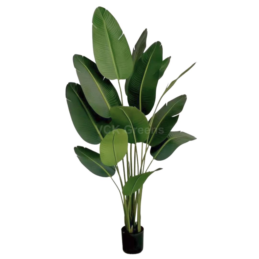 Artificial Travellers Banana Leaf Palm Plant 7ft With Black Pot