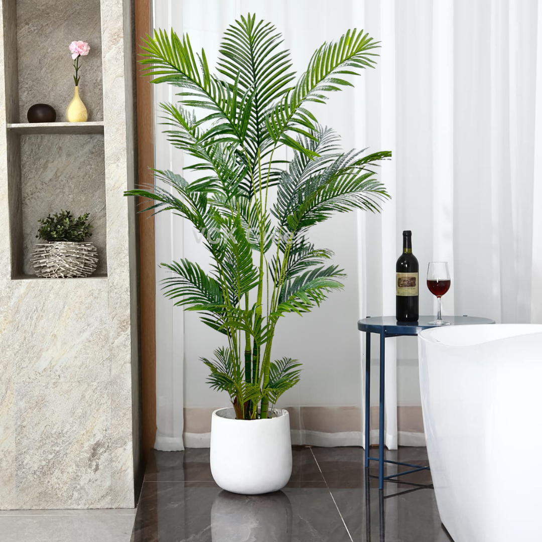Artificial Jumbo Areca Palm Plant 7.5ft With Pot