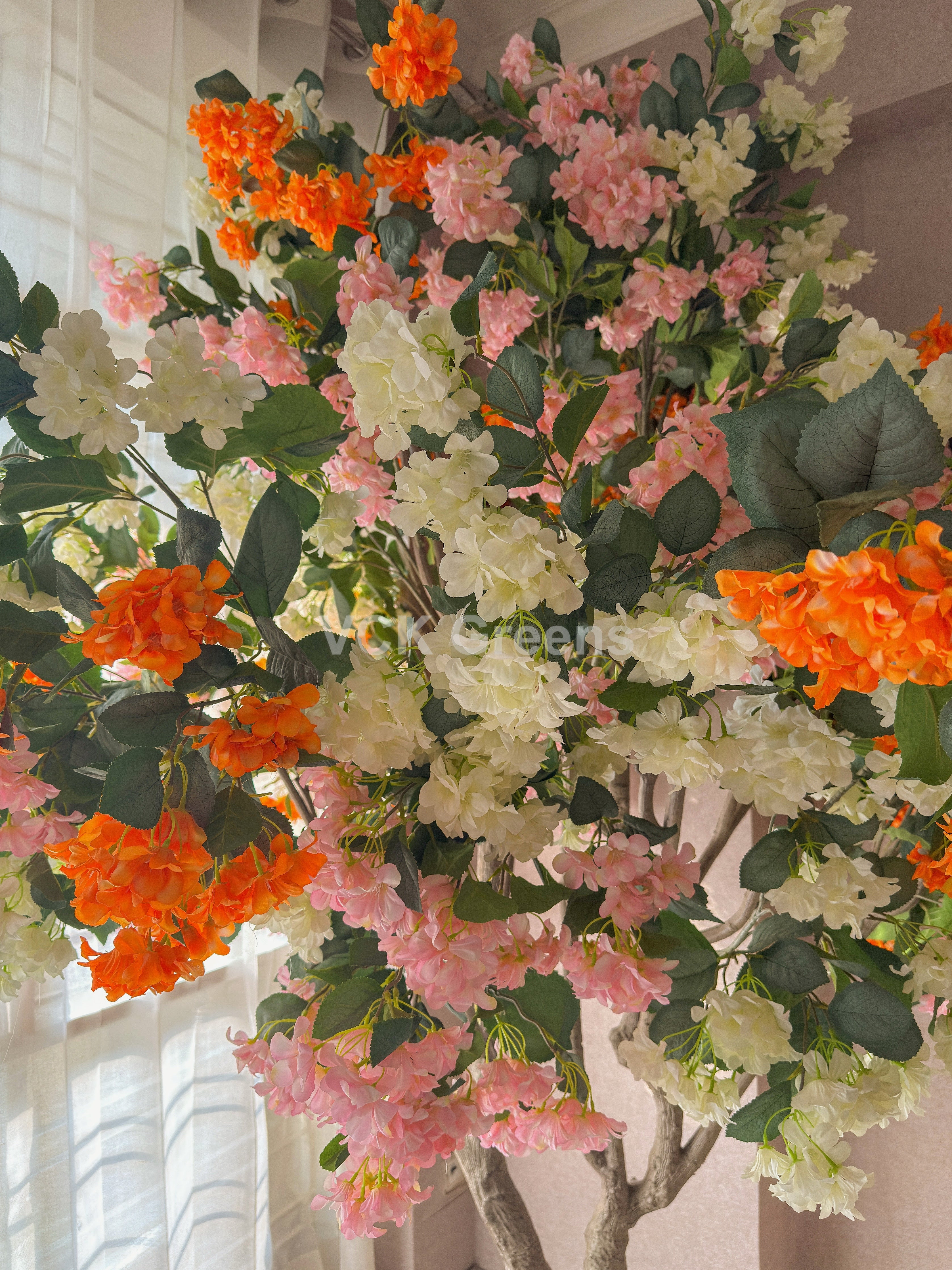 Artificial Begonia Flowers Plant 8.3ft With Pot