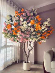 Artificial Begonia Flowers Plant 8.3ft With Pot