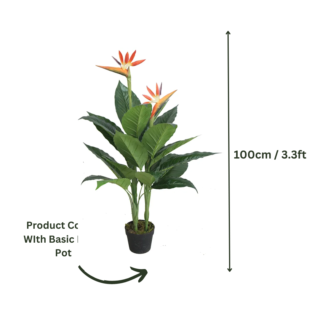 Artificial Birds of Paradise Flower Plant 3.3ft With Pot