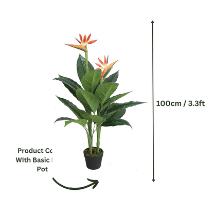 Artificial Birds of Paradise Flower Plant 3.3ft With Pot