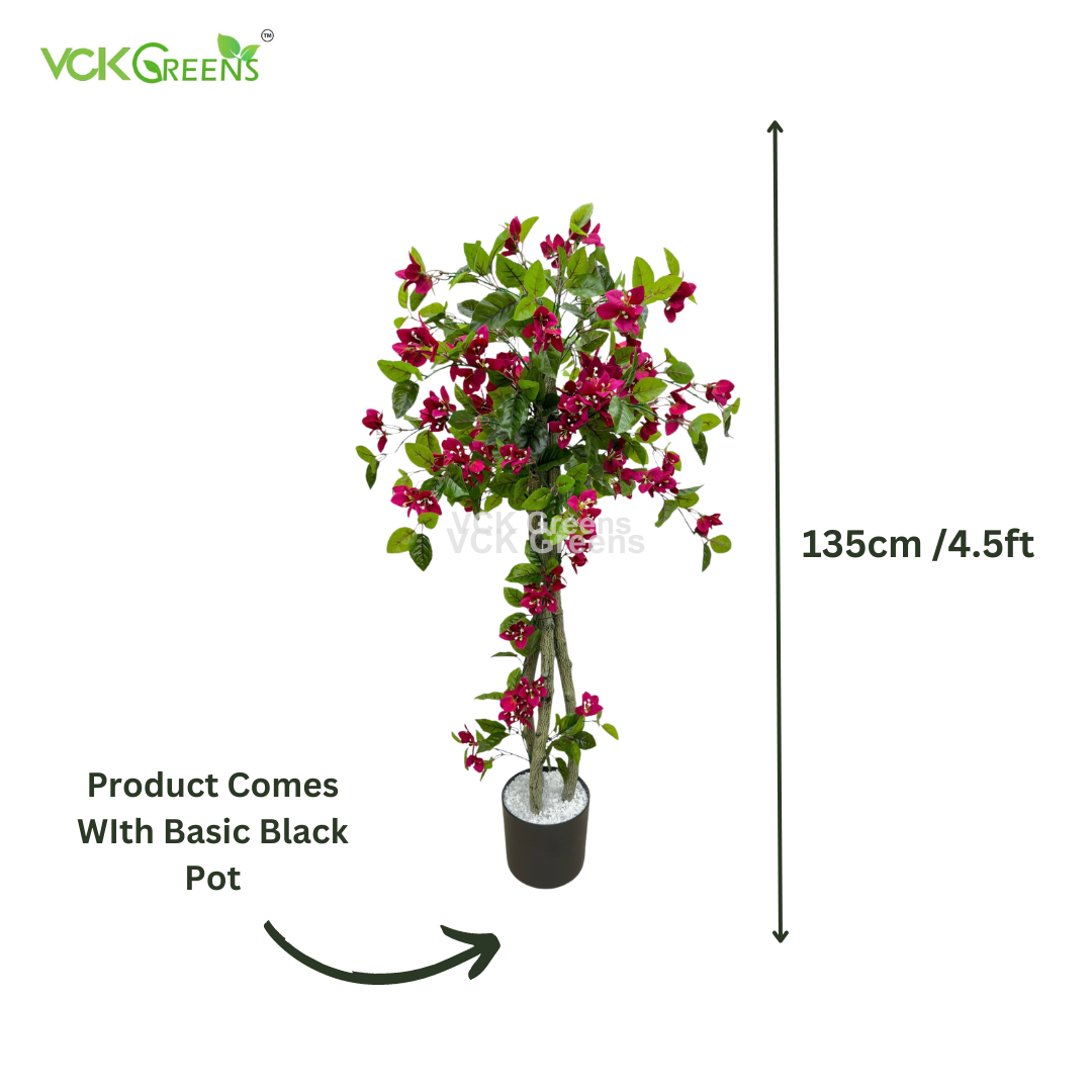 Artificial Dark Pink Bougainvillea Tree 4.5ft With Pot