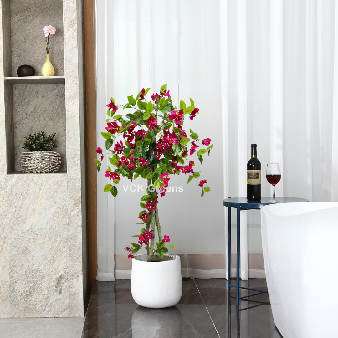 Artificial Dark Pink Bougainvillea Tree 4.5ft With Pot