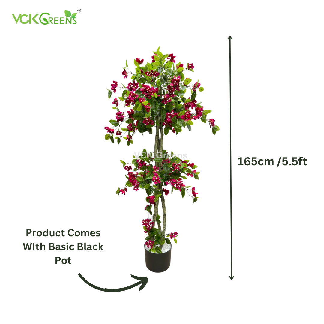 Artificial Dark Pink Bougainvillea Tree With Pot 5.5ft