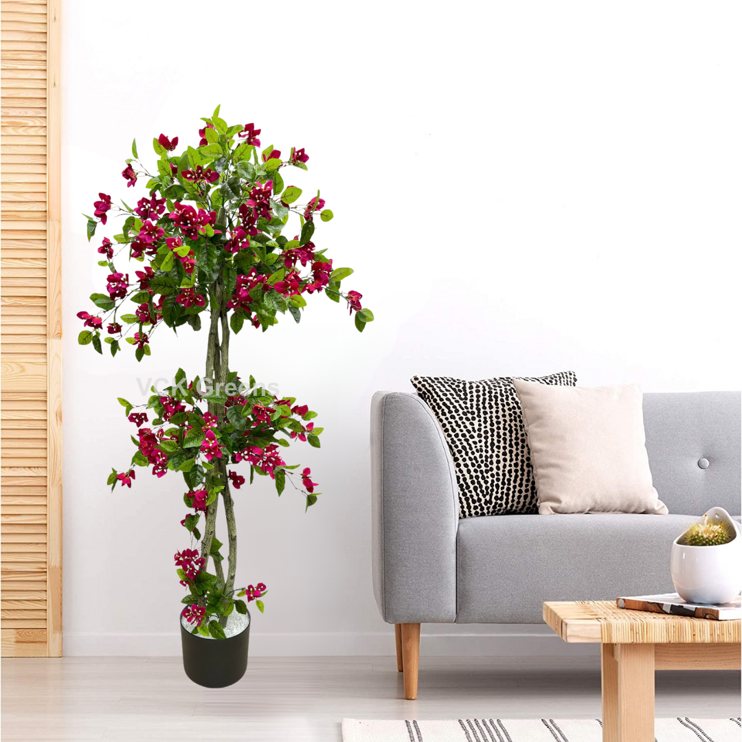 Artificial Dark Pink Bougainvillea Tree With Pot 5.5ft