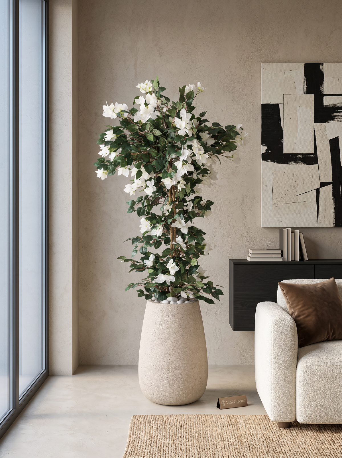 Artificial White Veil Bougainvillea Plant 5ft