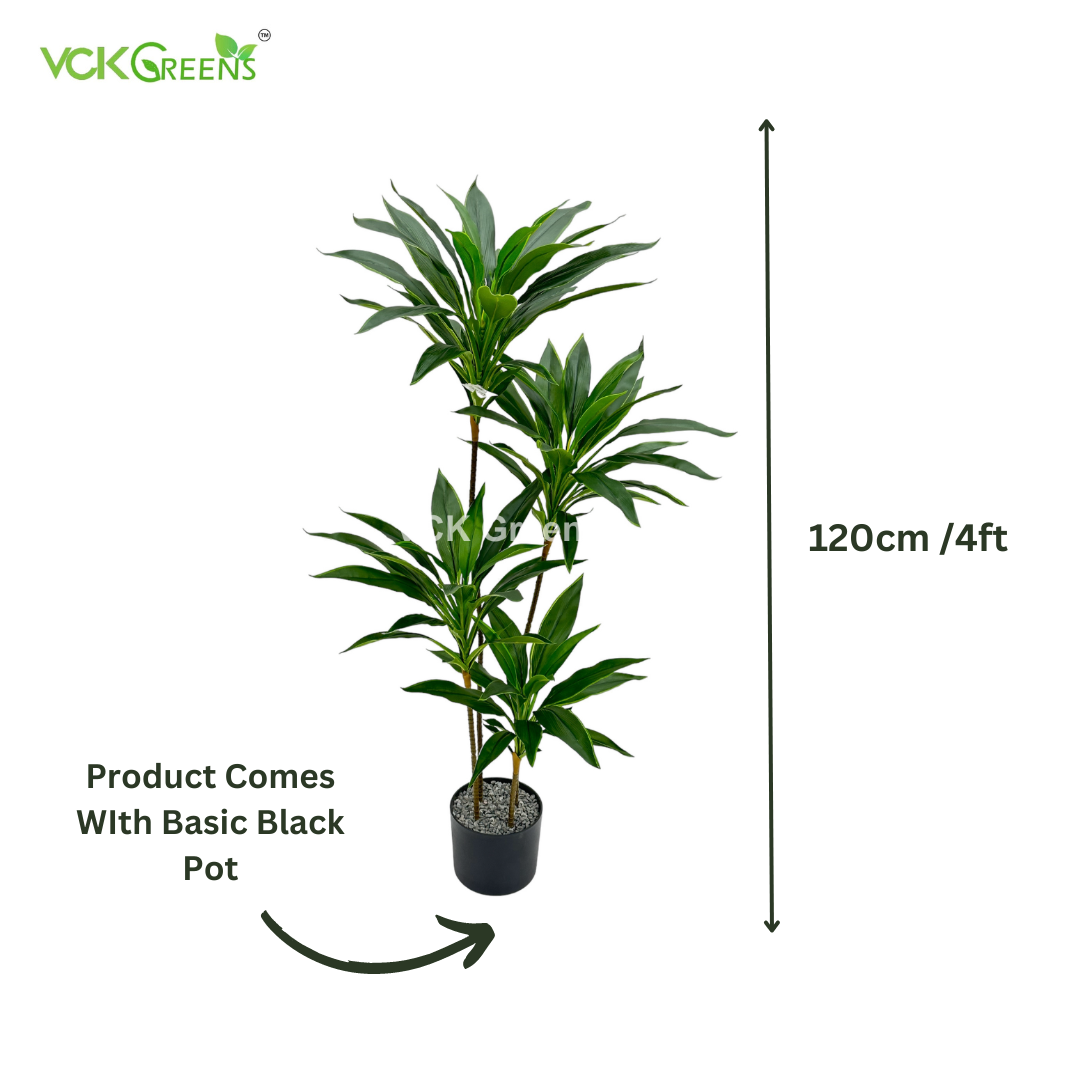 Artificial Green Dracaena Plant 4ft With Pot