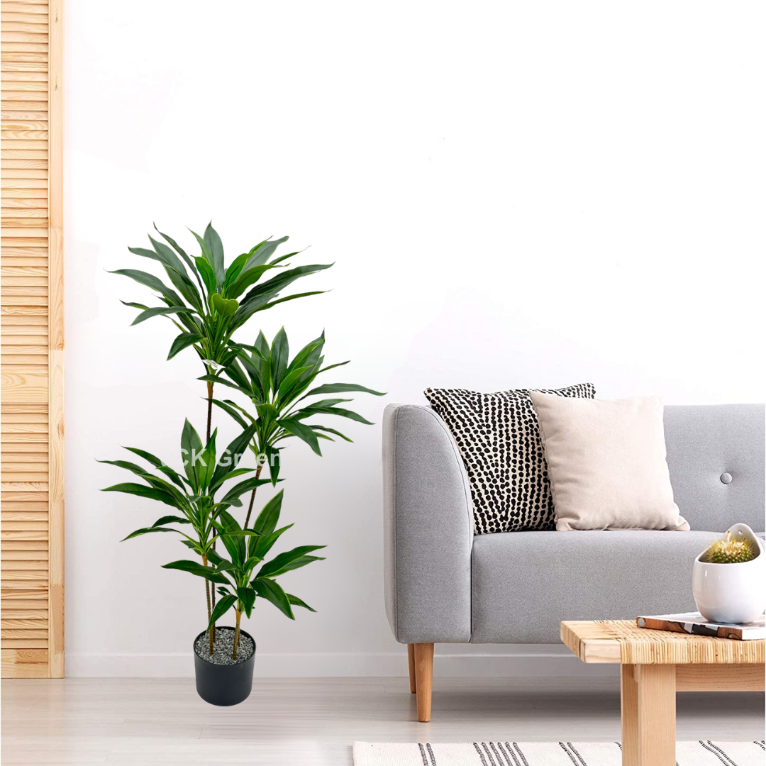 Artificial Green Dracaena Plant 4ft With Pot