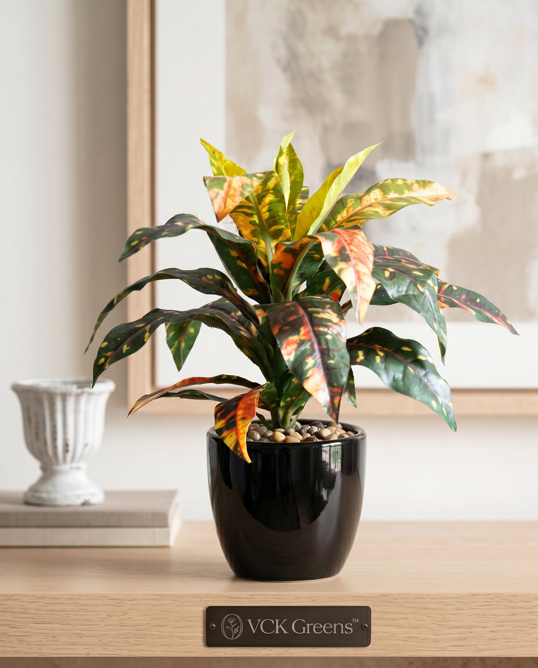 Artificial Croton Leaf Bonsai 24cm
