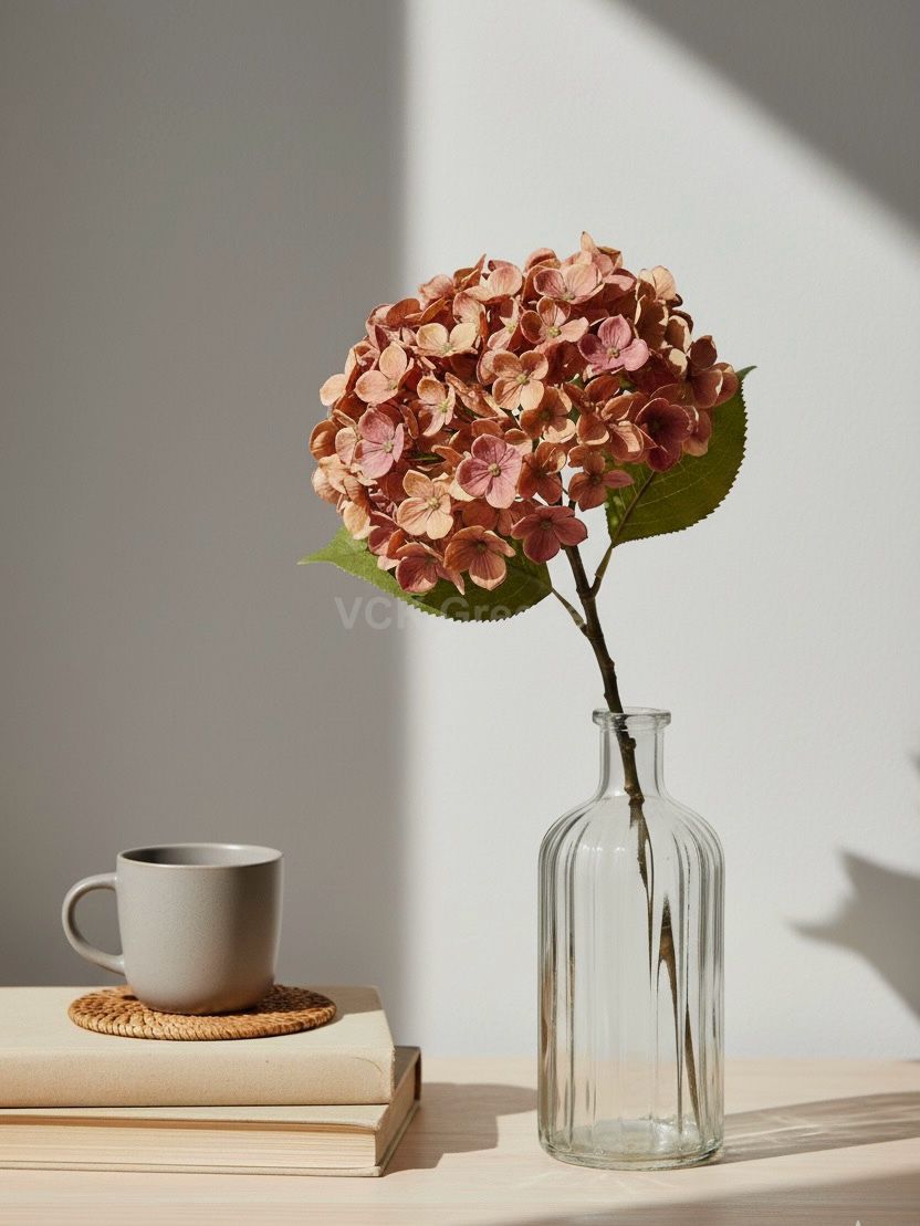 Artificial Dry Color Real Touch Hydrangea Flower Stems 50cm