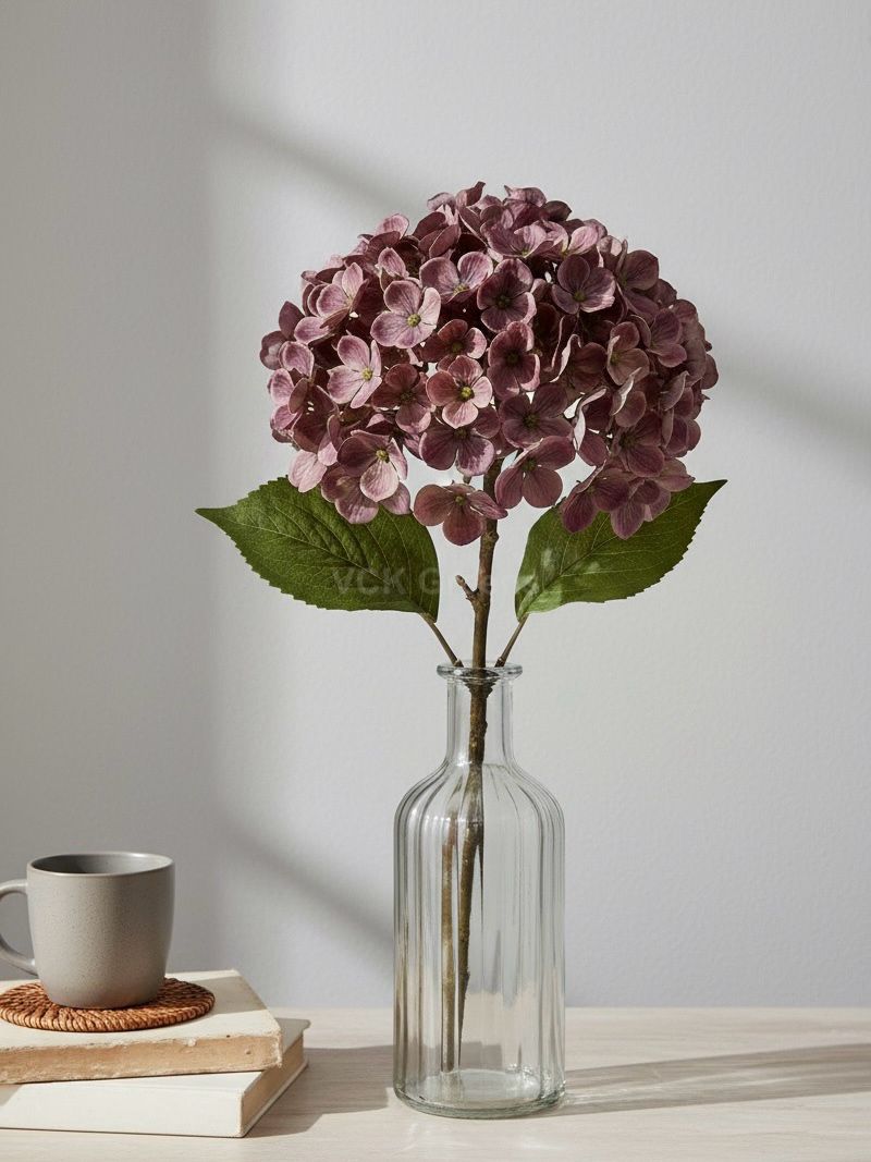 Artificial Dry Color Real Touch Hydrangea Flower Stems 50cm