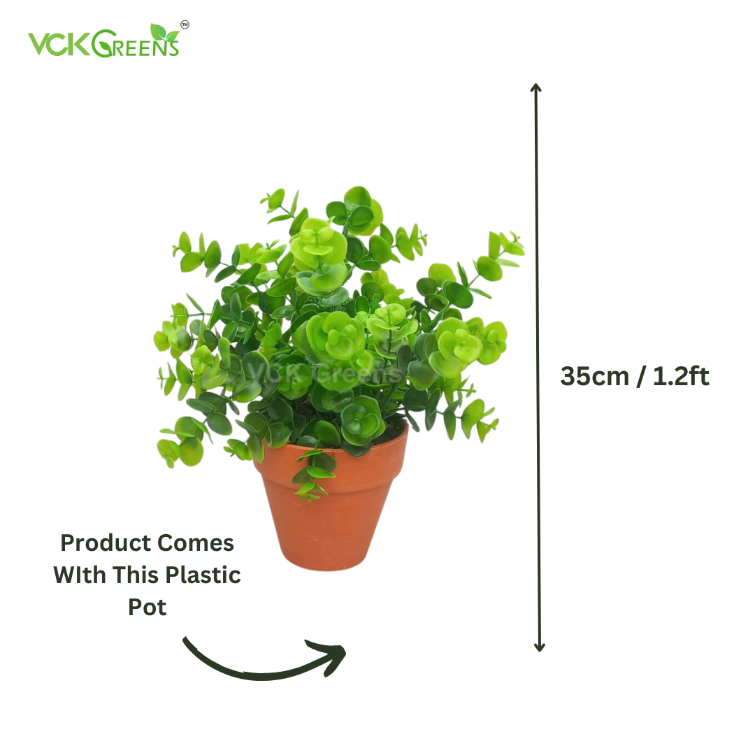 Artificial Eucalyptus Leaves With Plastic Pot 1.3ft