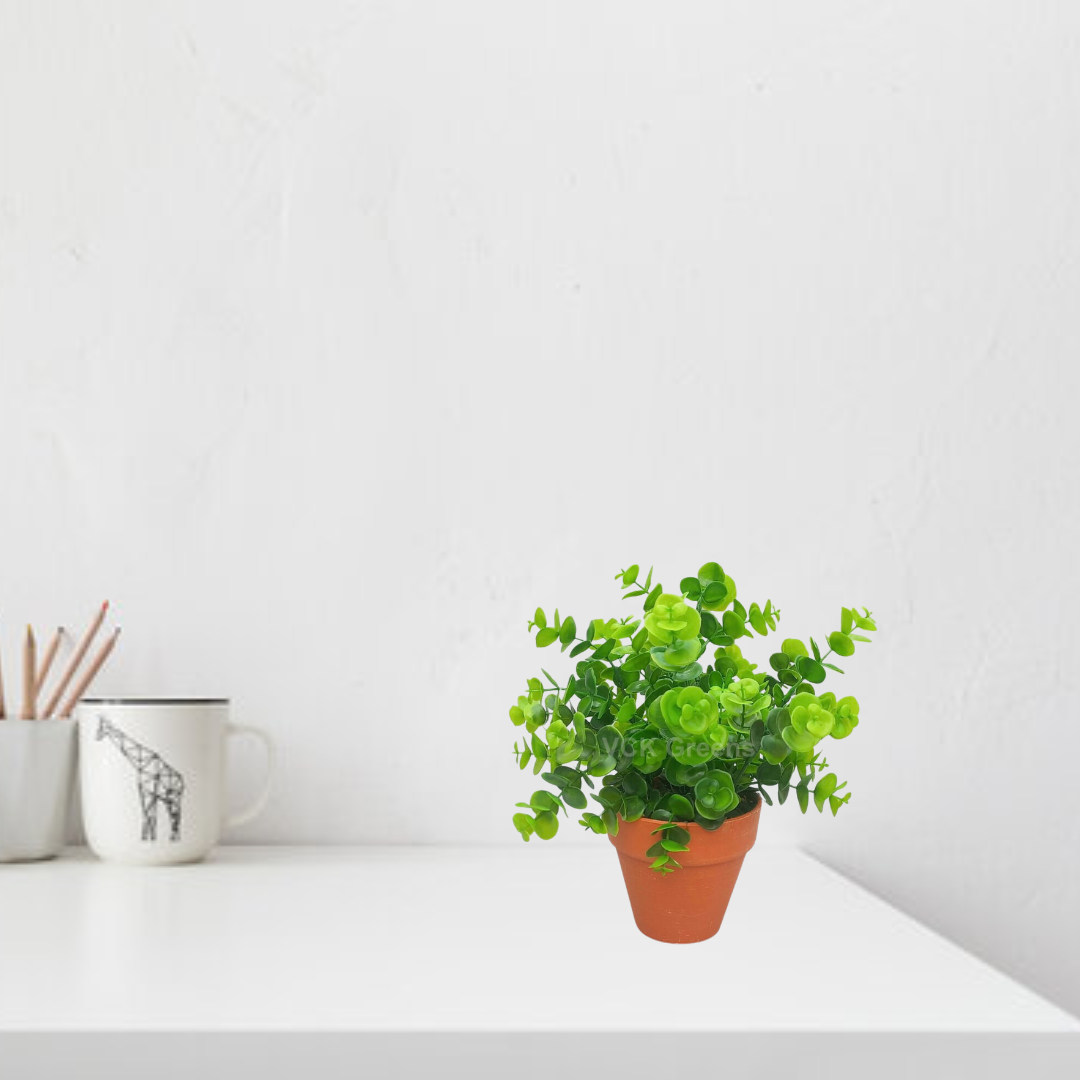 Artificial Eucalyptus Leaves With Plastic Pot 1.3ft