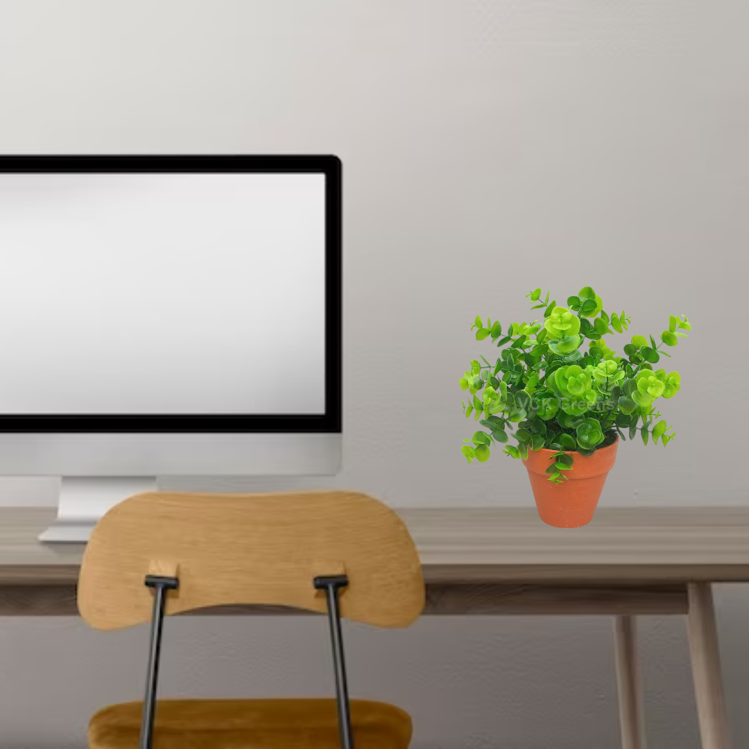 Artificial Eucalyptus Leaves With Plastic Pot 1.3ft