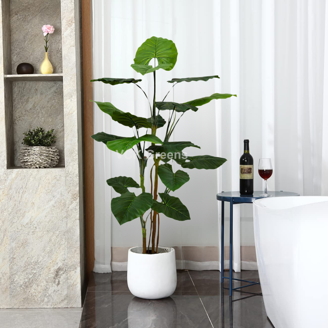 Artificial Evergreen Leaf Plant 6ft With Pot