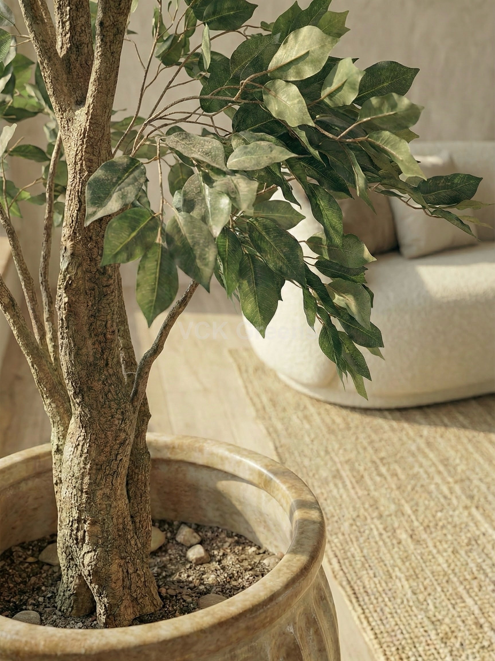 Artificial Green Ficus Tree 6.5ft