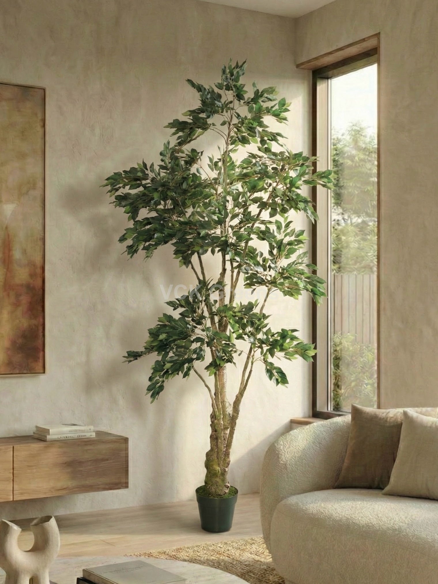 Artificial Green Ficus Tree 6.5ft