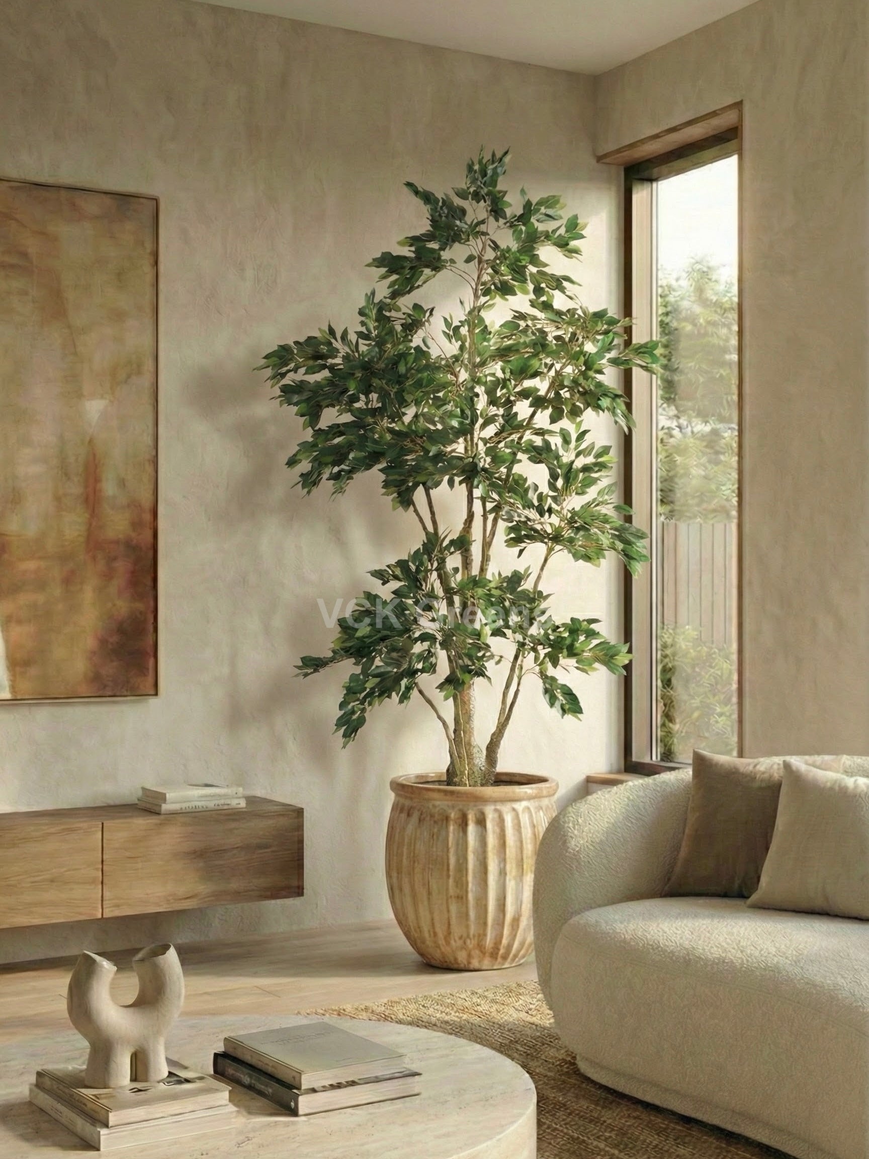 Artificial Green Ficus Tree 6.5ft