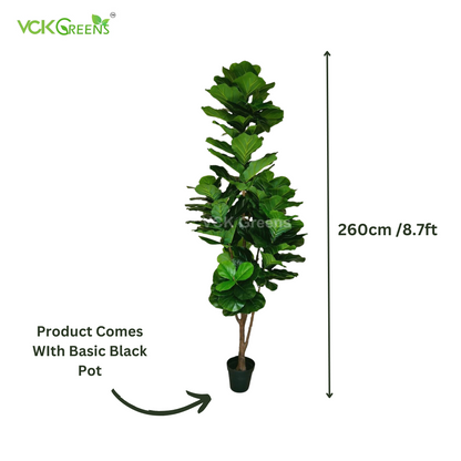 Artificial Tall Fiddle Leaf Fig Plant 8.7ft With Pot