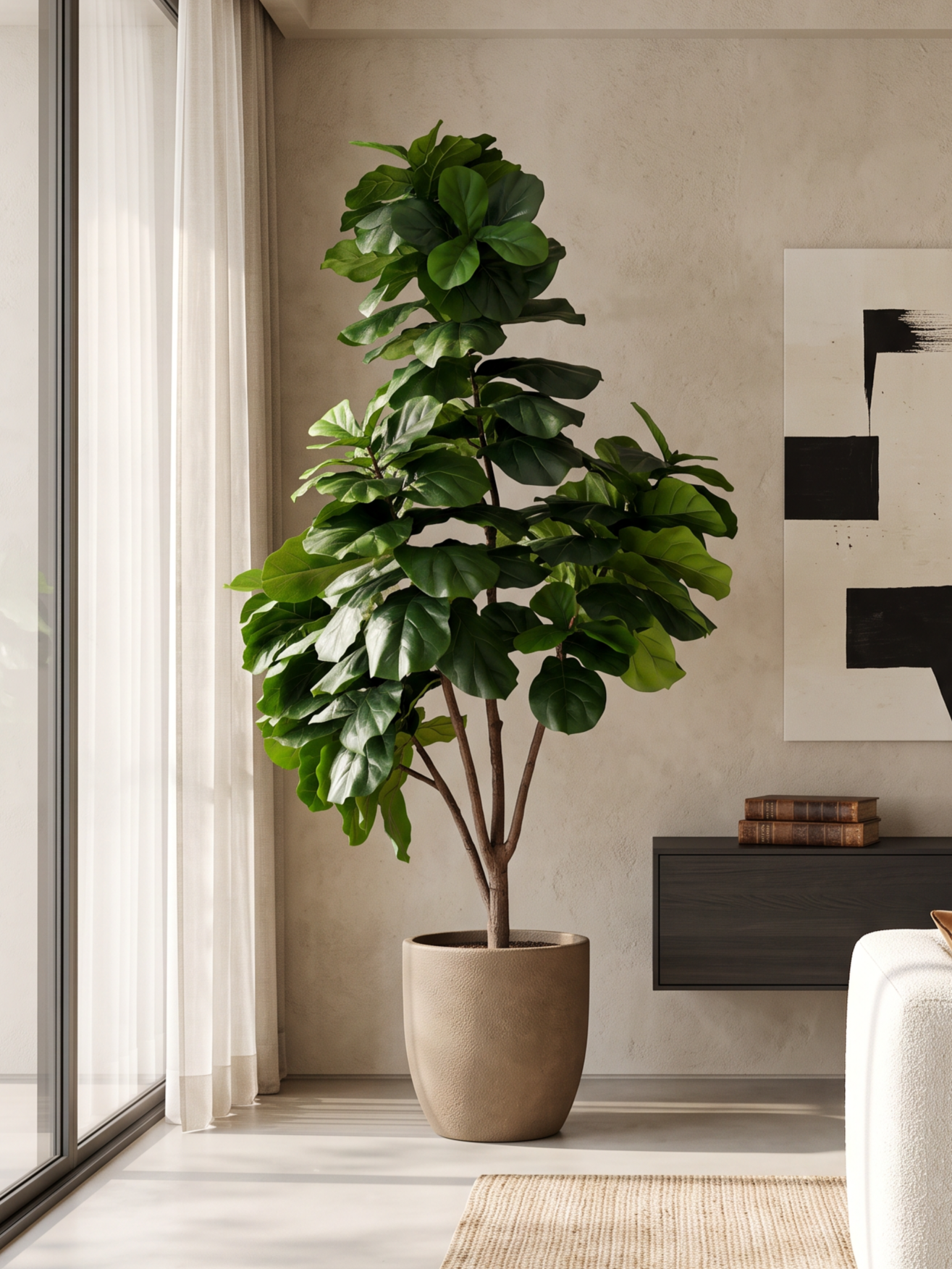 Artificial Tall Fiddle Leaf Fig Plant 8.7ft