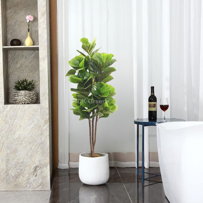 Artificial Fiddle Leaf Fig Tree With Pot 5 Feet