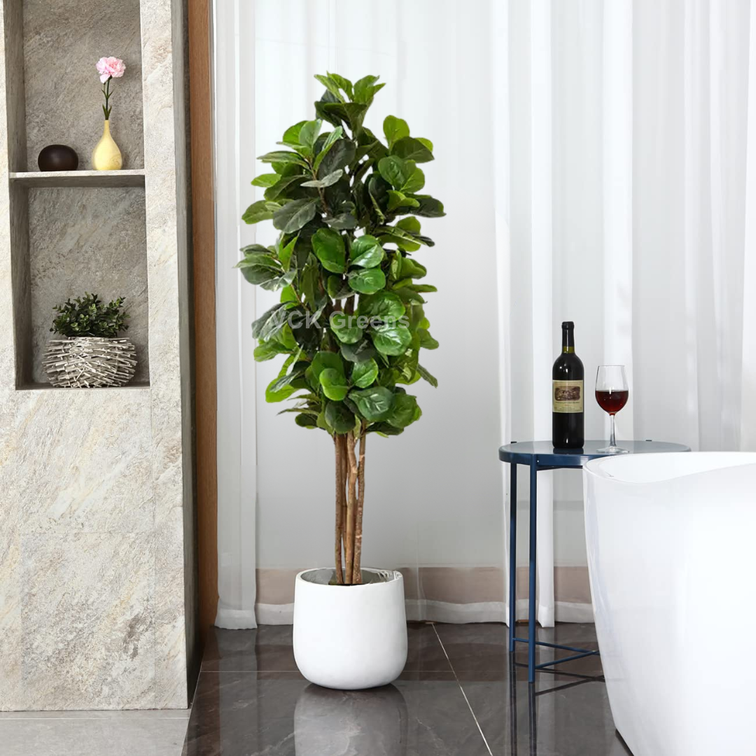 Artificial Fiddle Leaf Tree 6ft With Black Pot