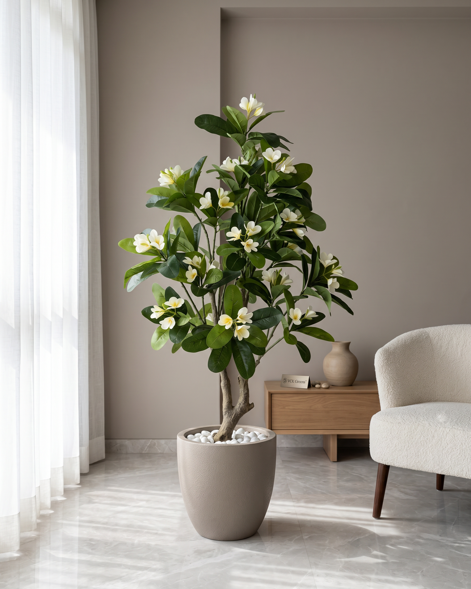 Artificial Frangipani Flower Plant 5ft