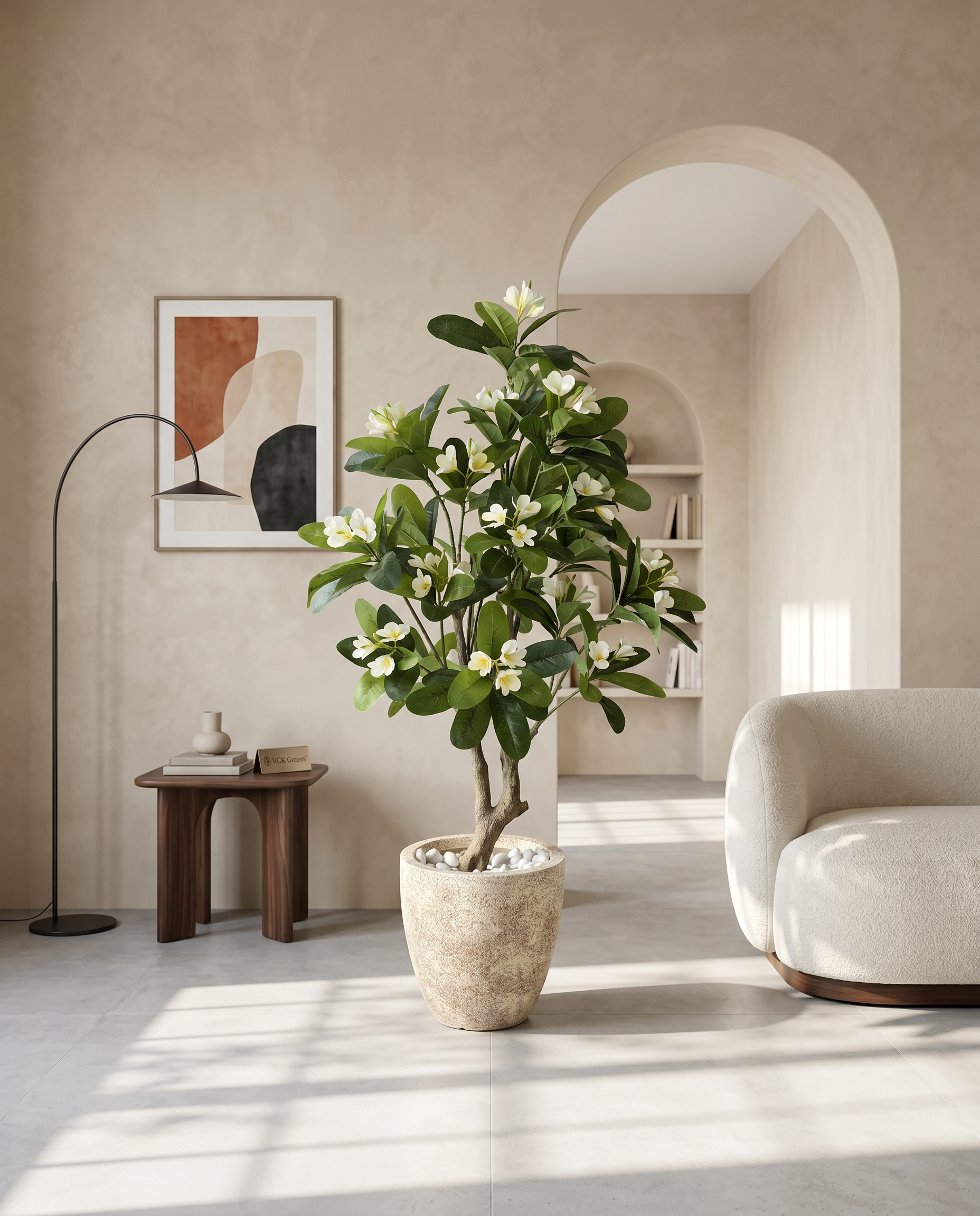 Artificial Frangipani Flower Plant 5ft