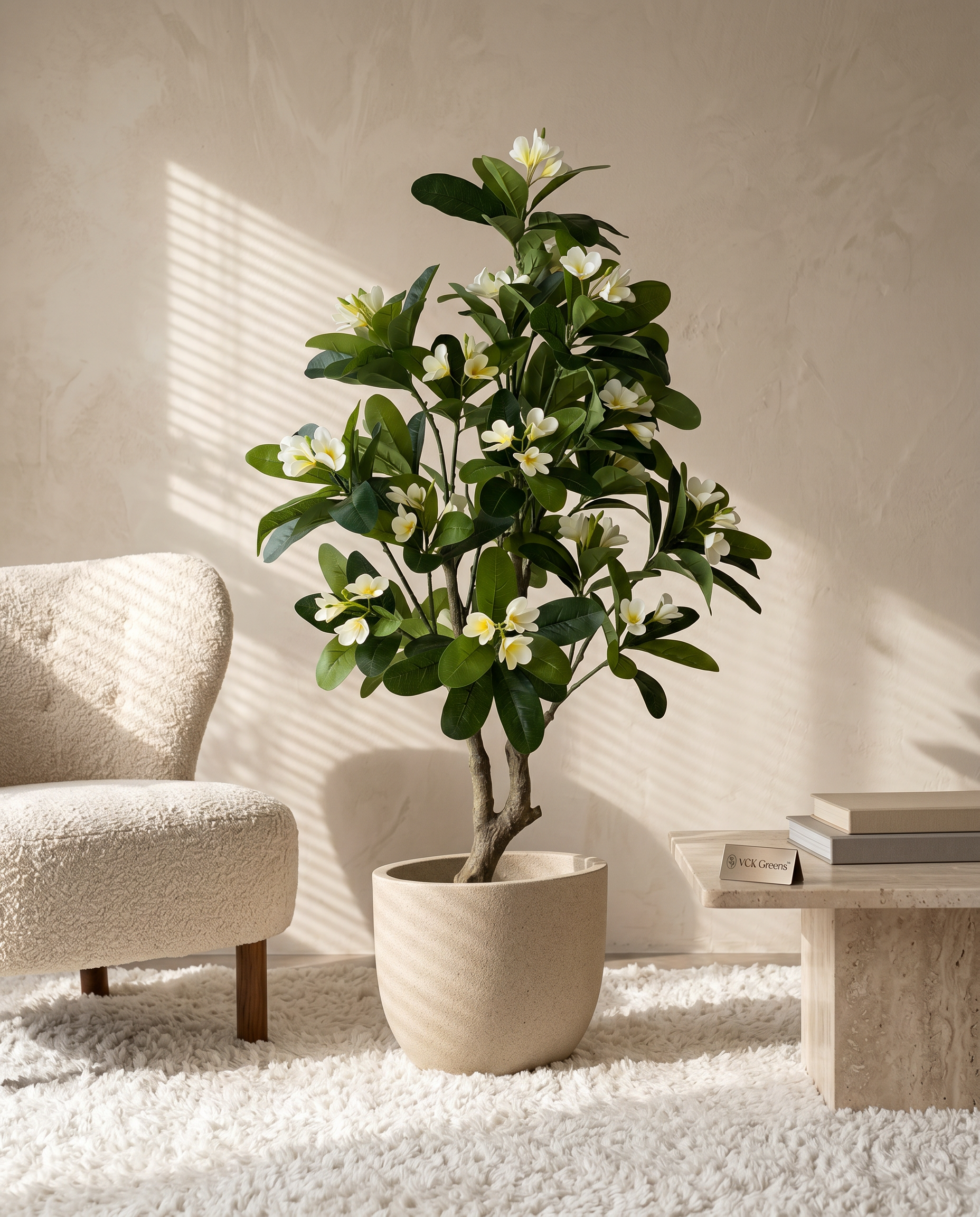 Artificial Frangipani Flower Plant 5ft