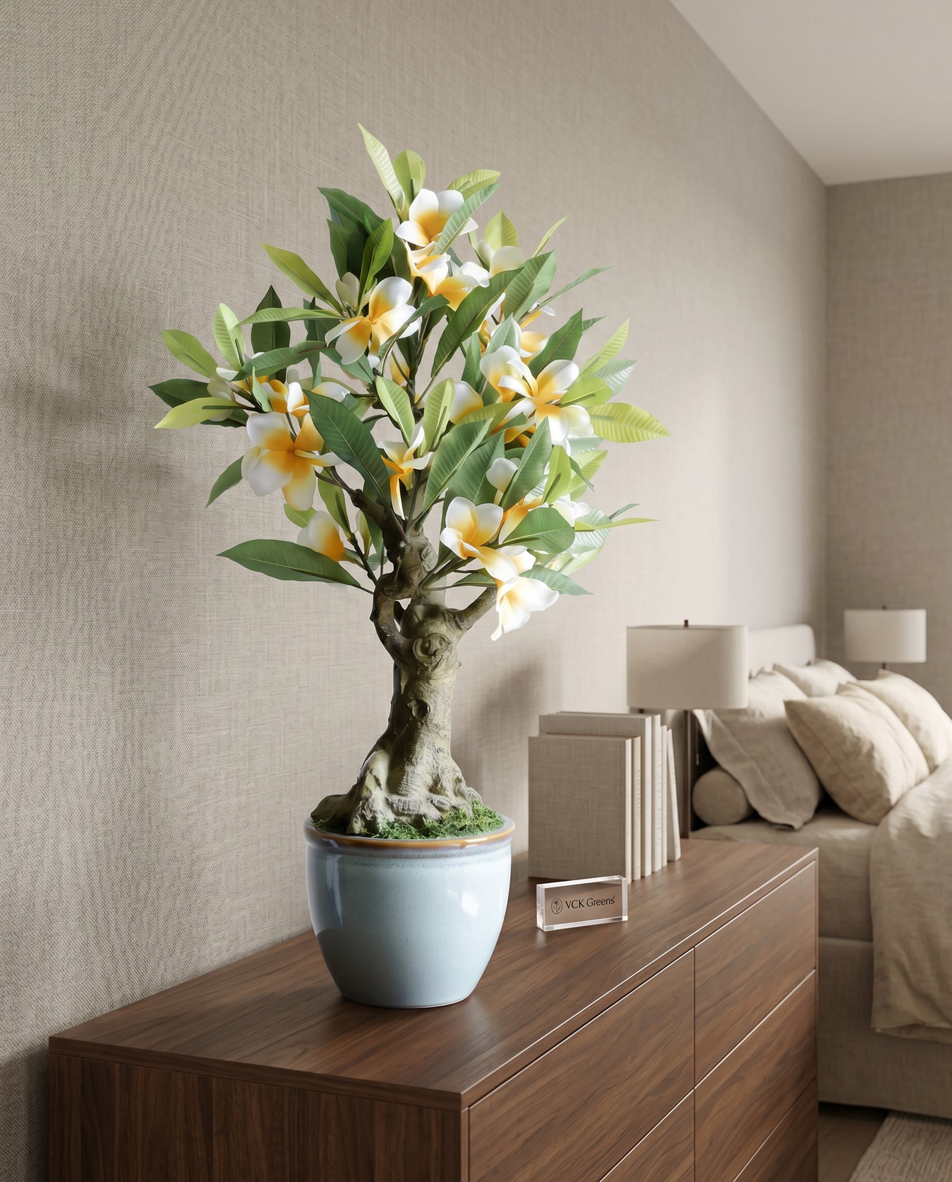 Artificial Frangipani Bonsai Plant 2ft