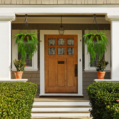 Artificial Fern Leaves Hanging Coco Basket 2.8ft