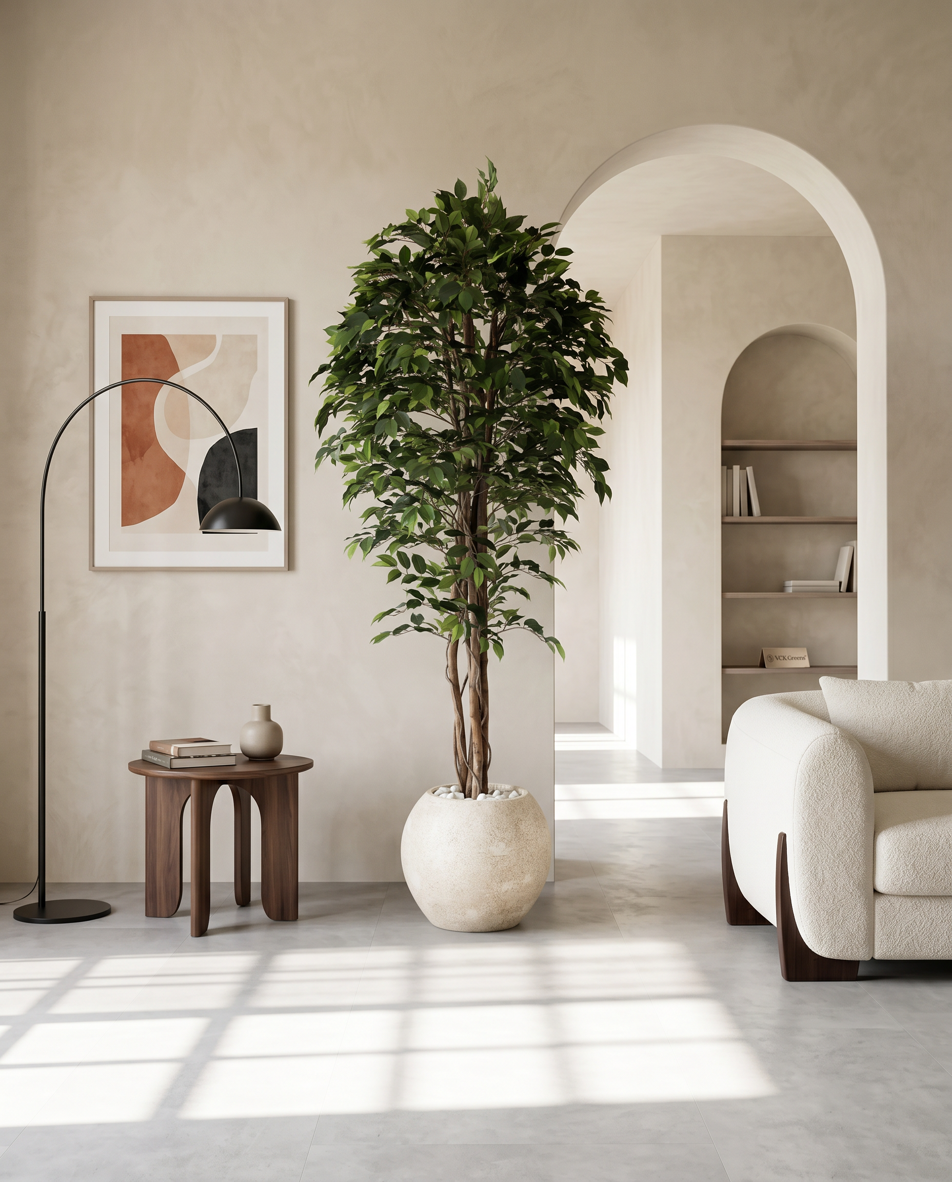 Artificial Ficus Wood Trunk Tree 7ft
