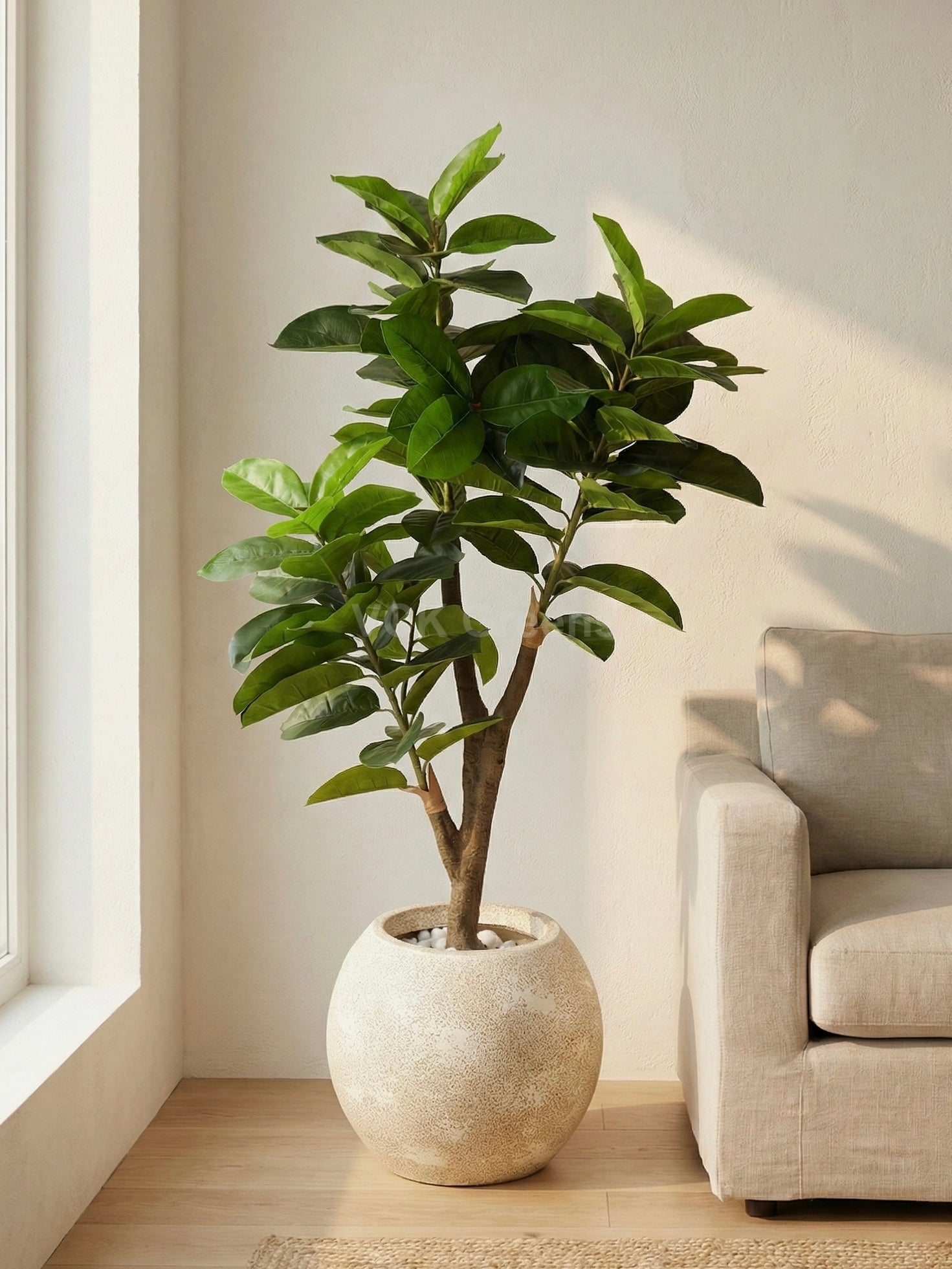 Artificial Green Rubber Plant 5ft