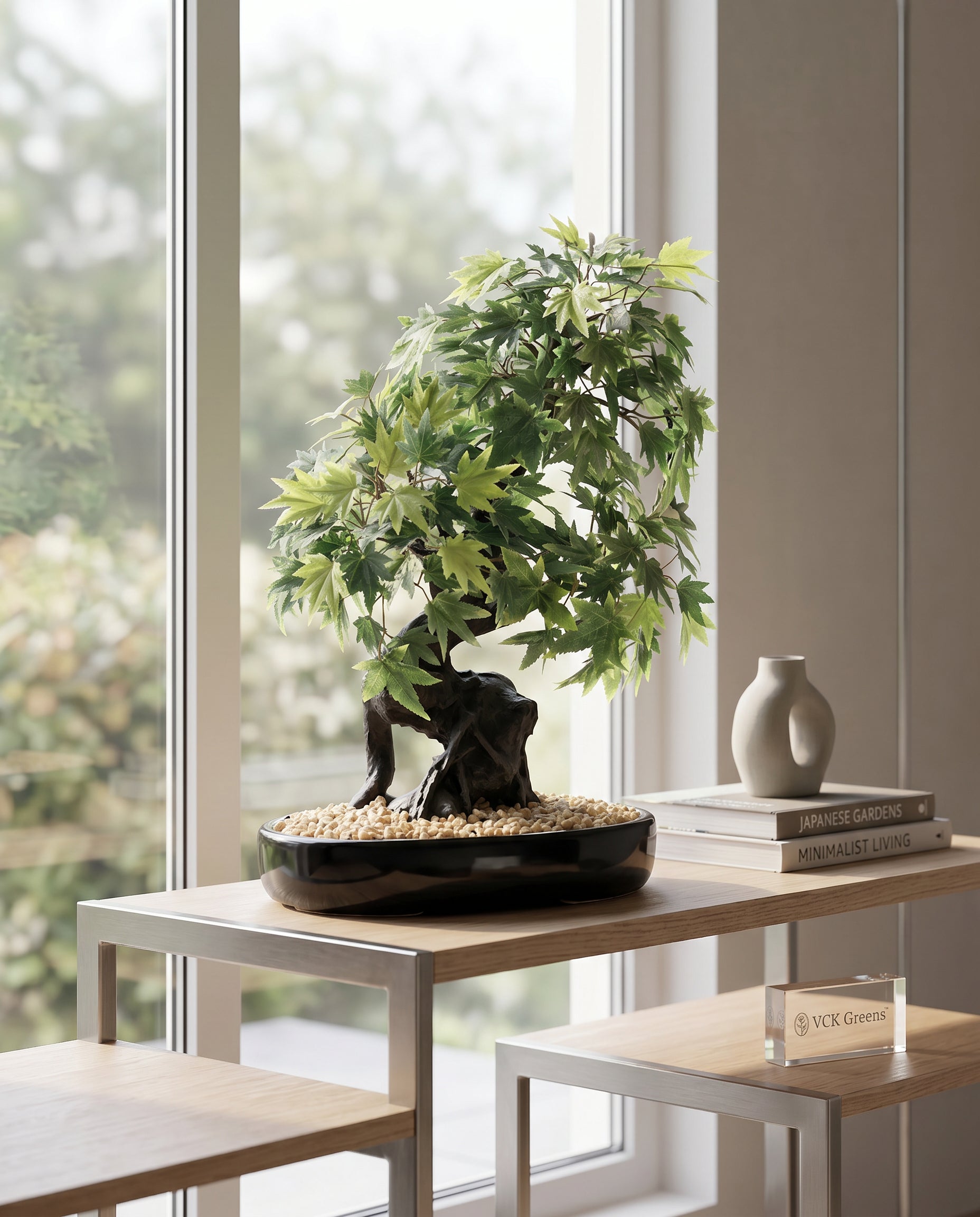 Artificial Green Japanese Maple Bonsai Plant 1.4ft