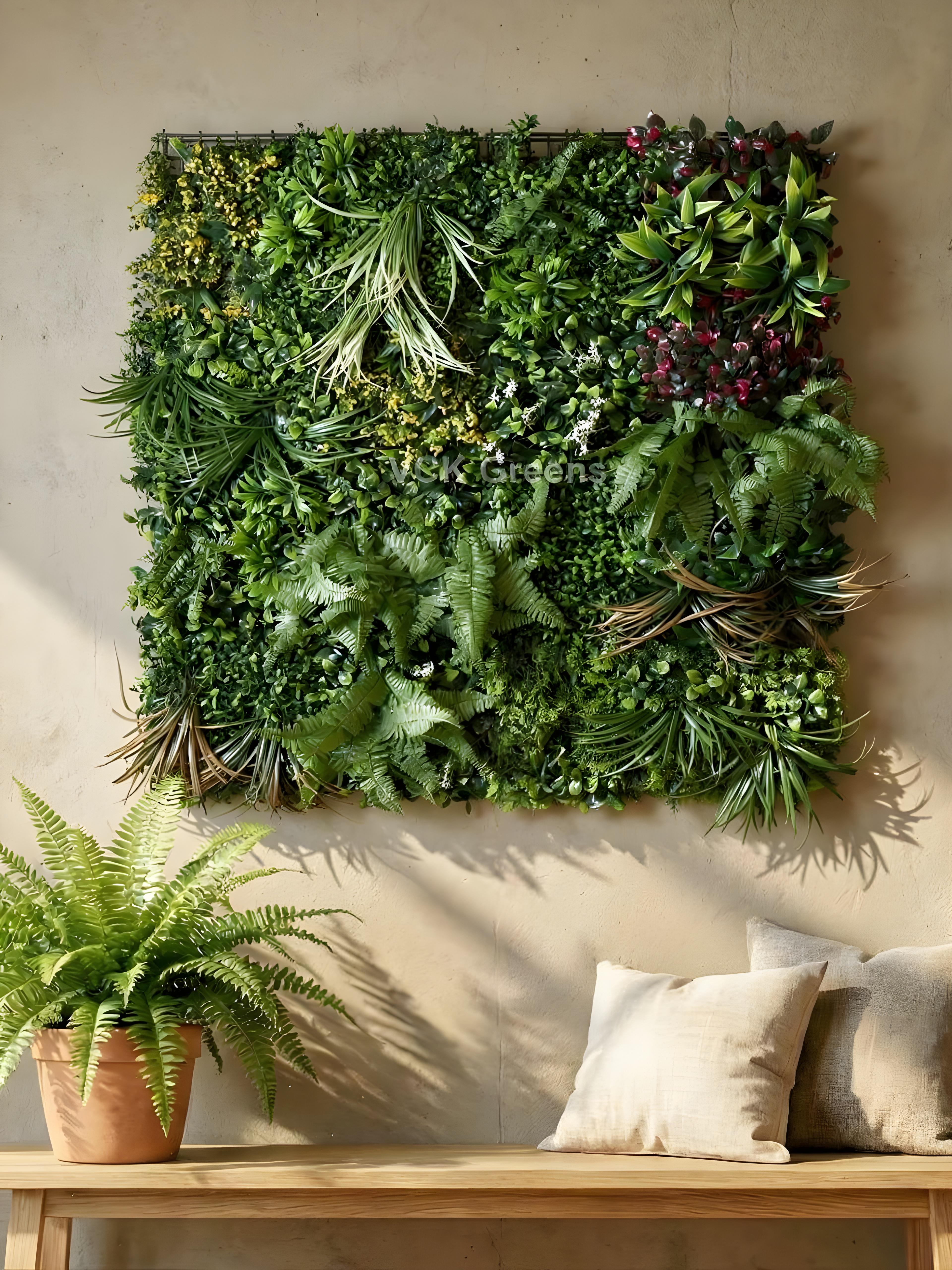 Artificial Jungle Fiesta Green Wall Panel (1mtrX1mtr, 10.76sqft)