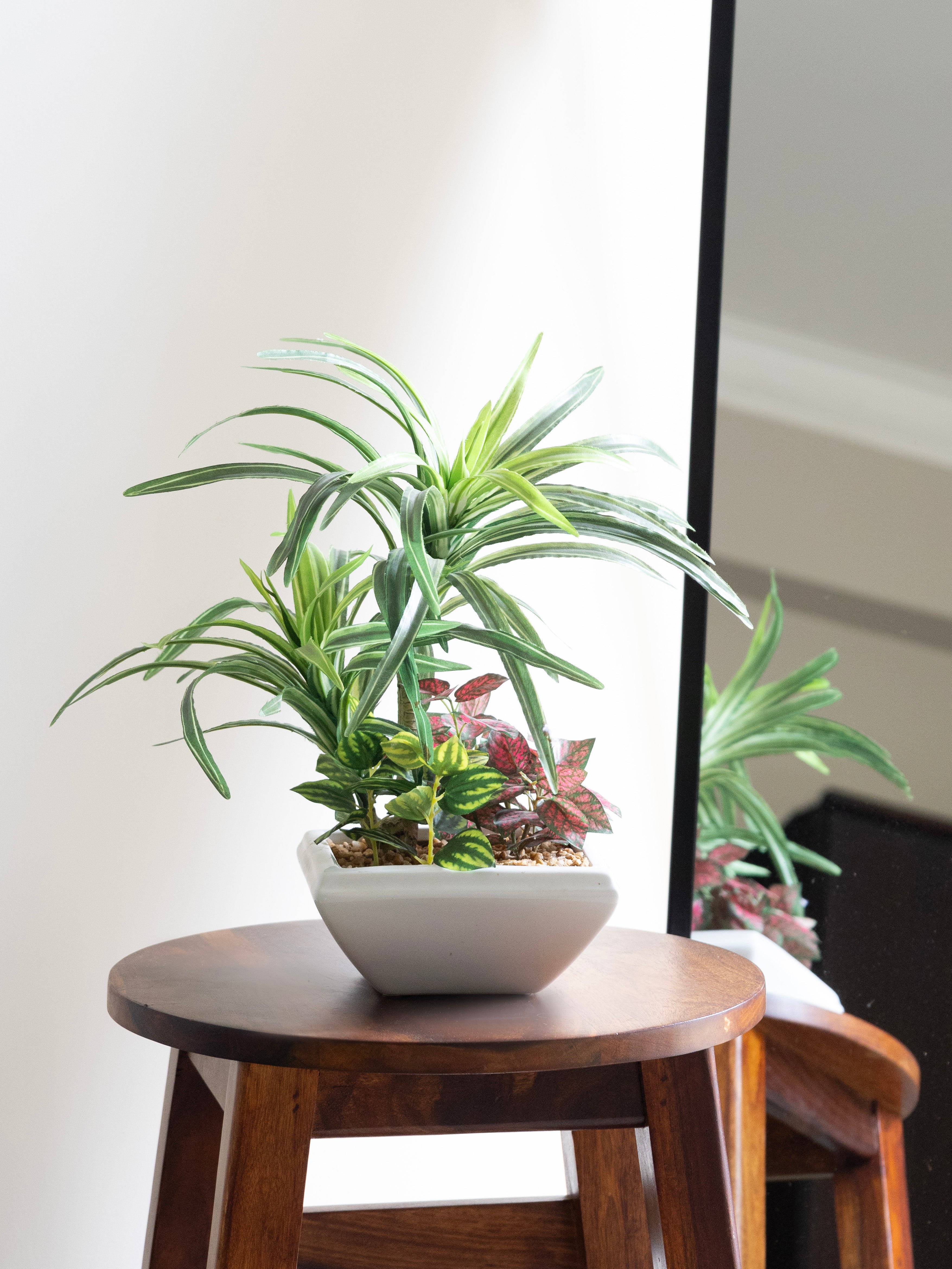 Artificial Mix Plant Leaf Bonsai 1.1ft