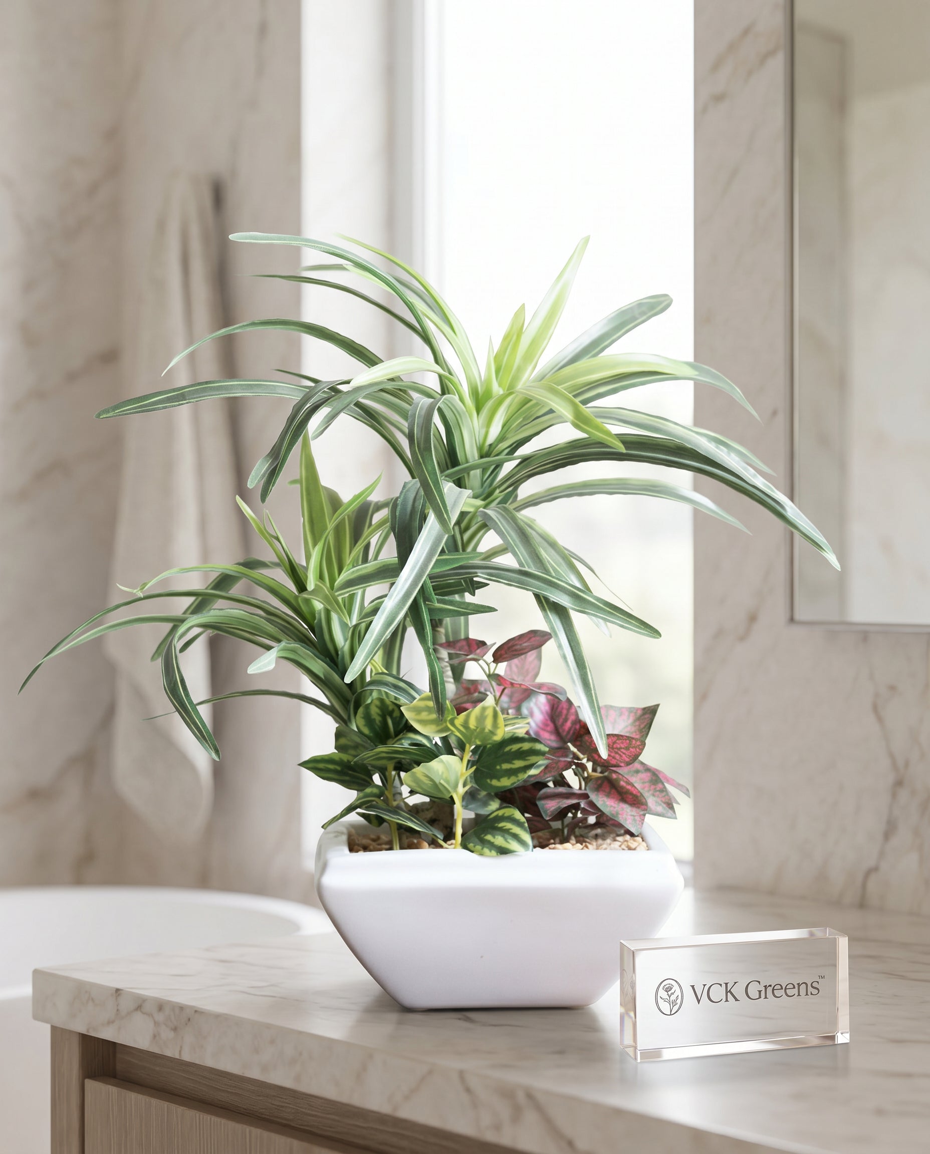 Artificial Mix Plant Leaf Bonsai 1.1ft