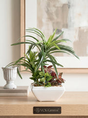 Artificial Mix Plant Leaf Bonsai 1.1ft