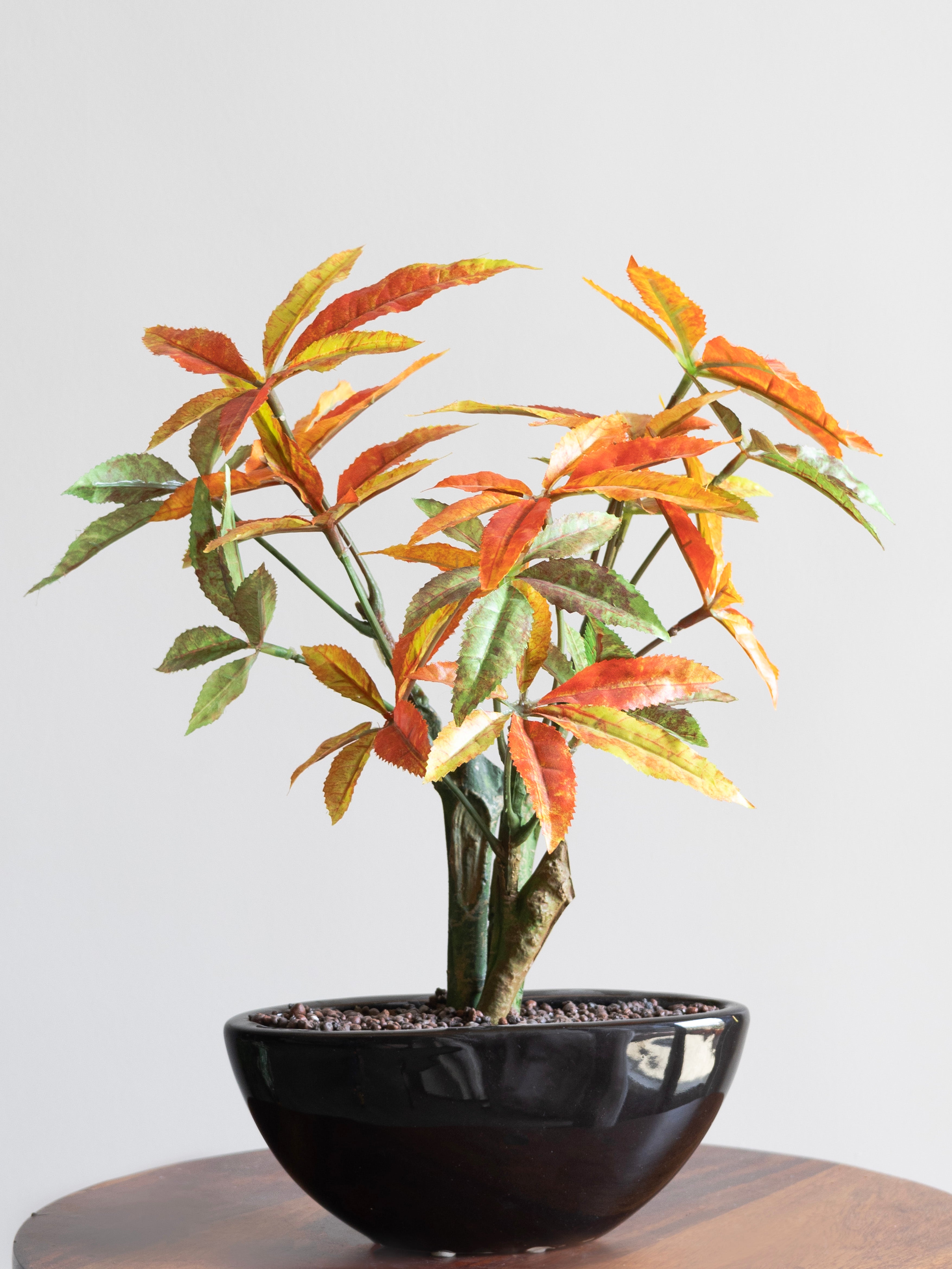 Artificial Orange Japanese maple Leaves Bonsai 1ft