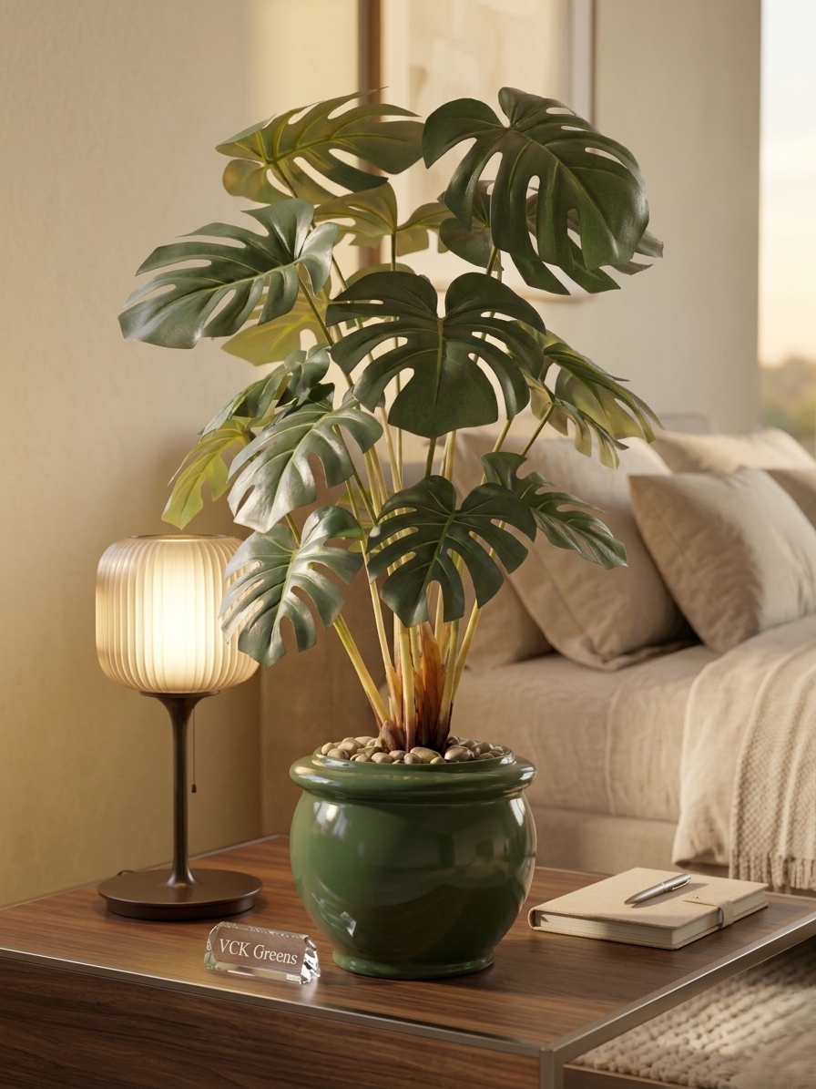 Artificial Monstera Leaf Bonsai 2ft
