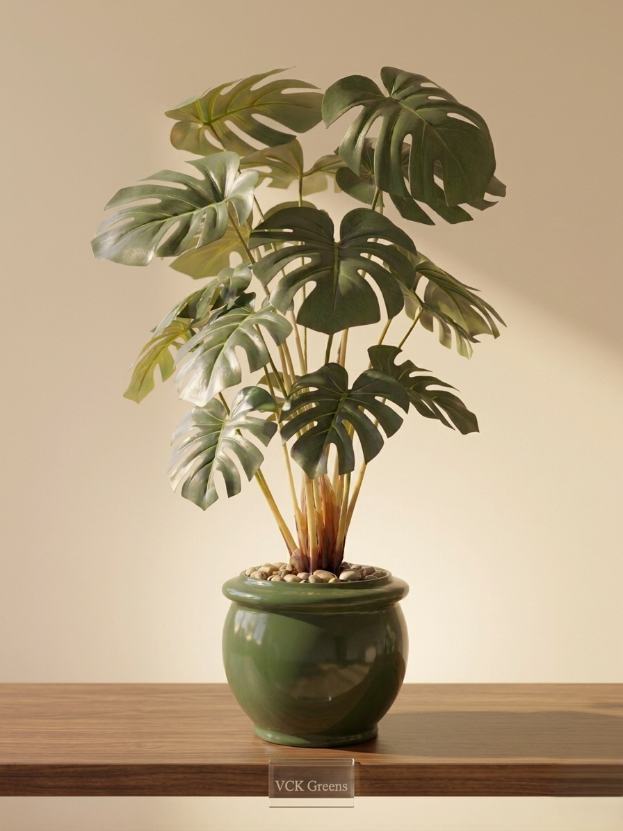 Artificial Monstera Leaf Bonsai 2ft