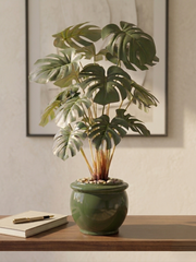 Artificial Monstera Leaf Bonsai 2ft