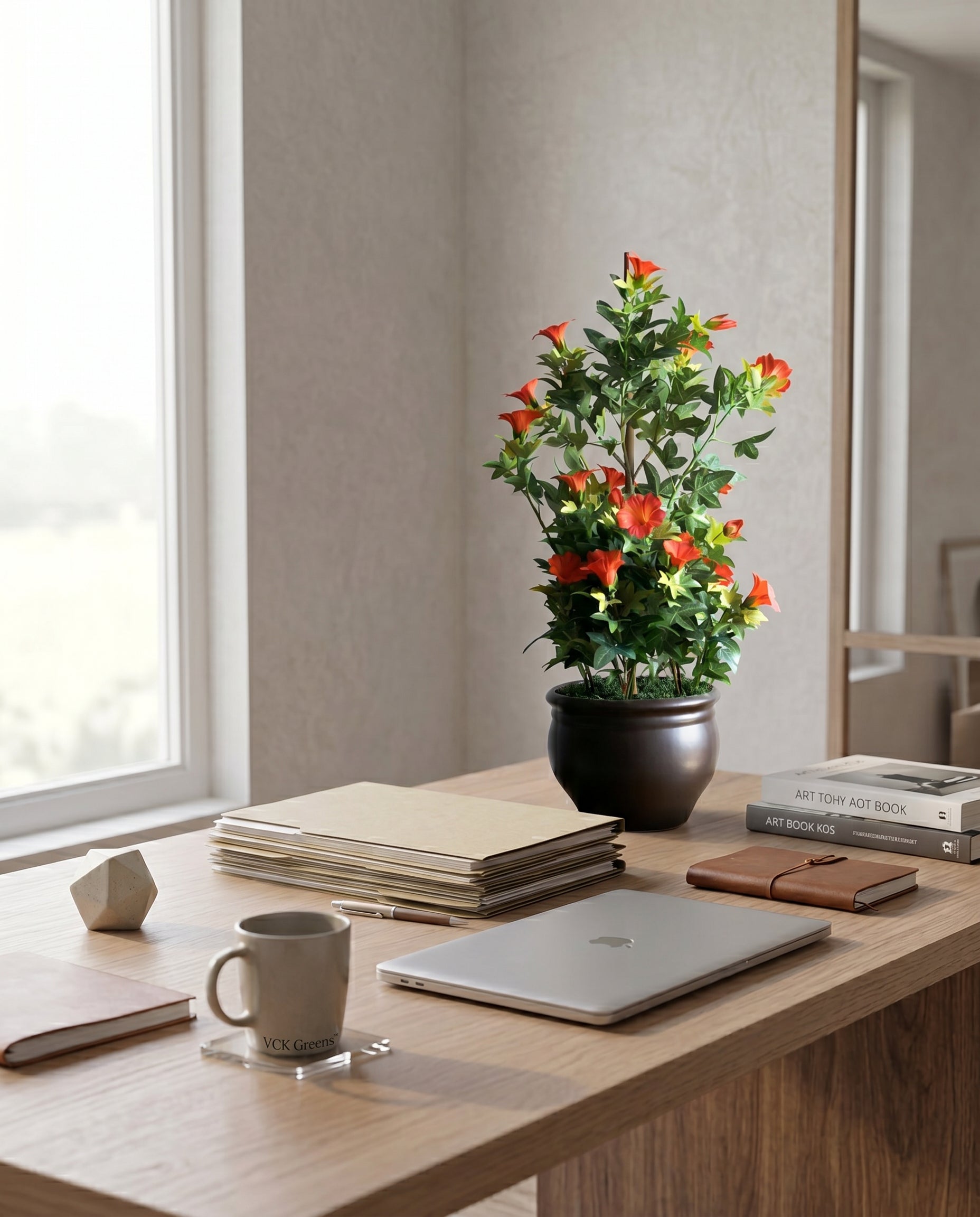 Artificial Morning glory Orange Bonsai 1.7ft