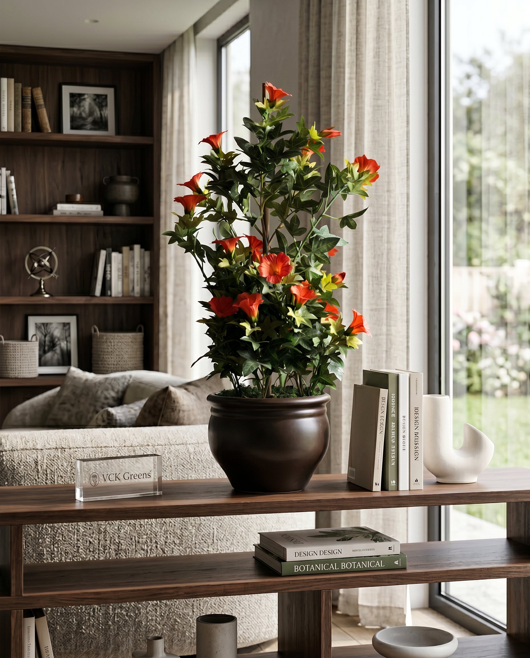 Artificial Morning glory Orange Bonsai 1.7ft