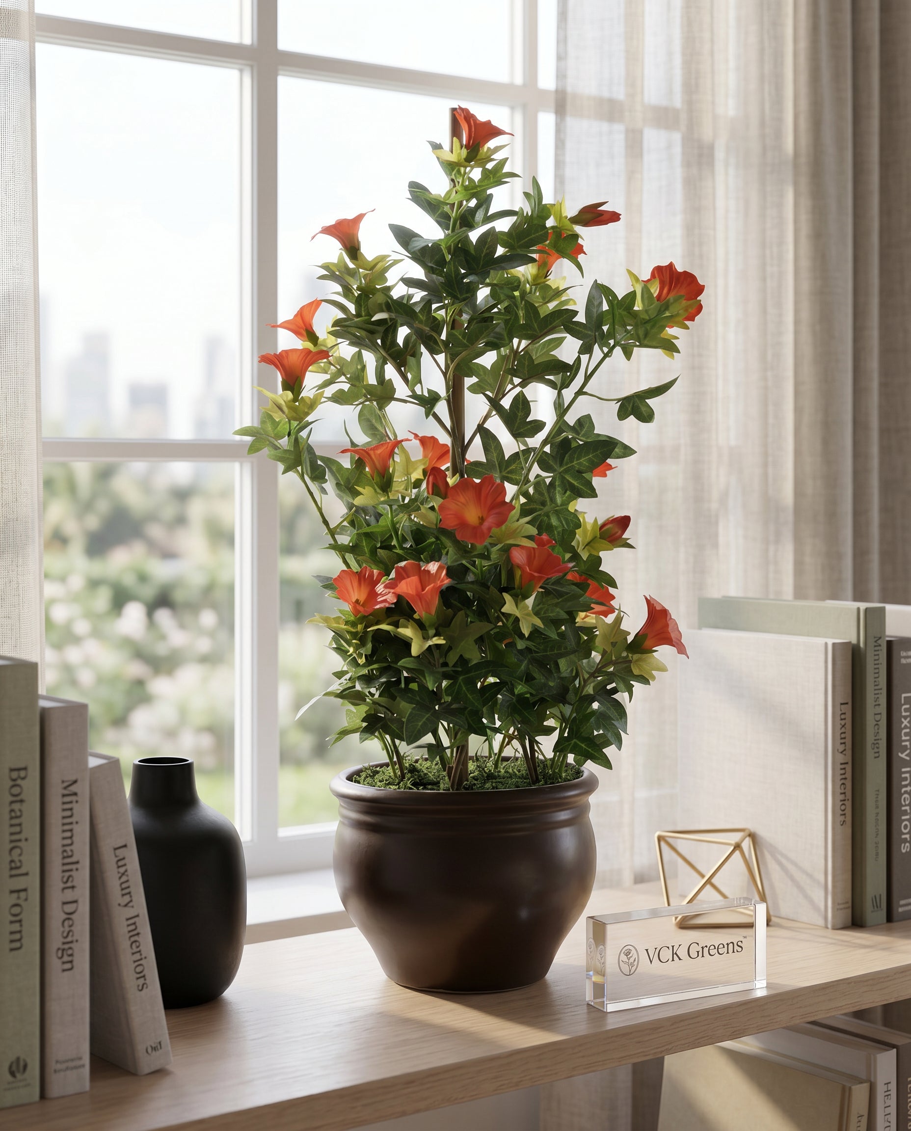 Artificial Morning glory Orange Bonsai 1.7ft