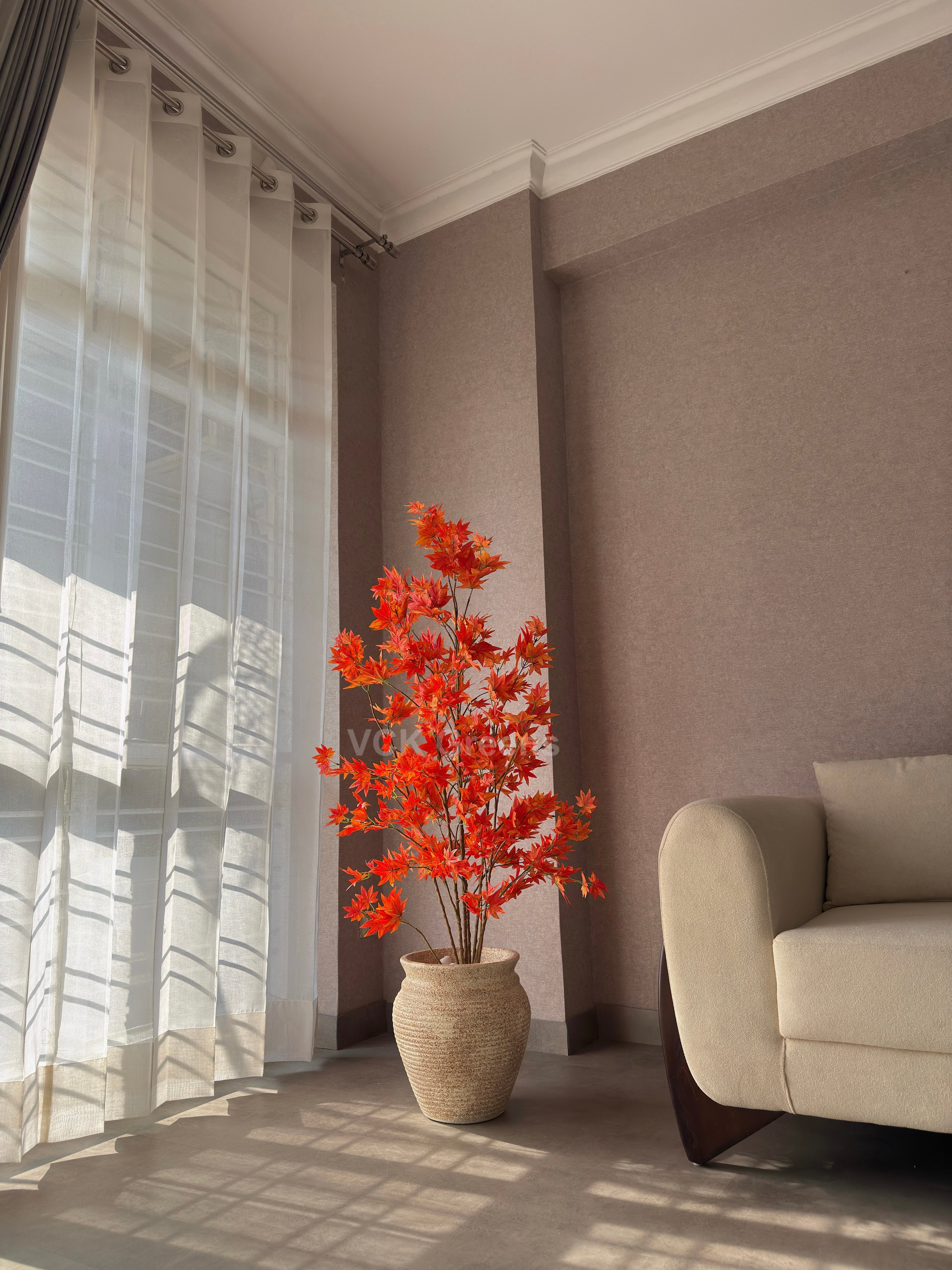 Artificial Orange Maple Leaf Plant 5ft